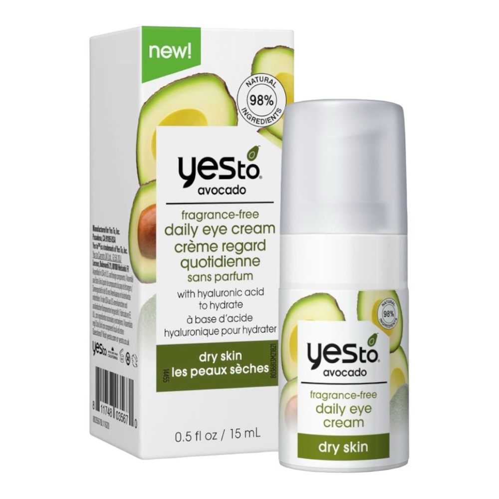 YES TO AVOCADO FRAGRANCE-FREE DAILY EYE CREAM 15ML - BNIB